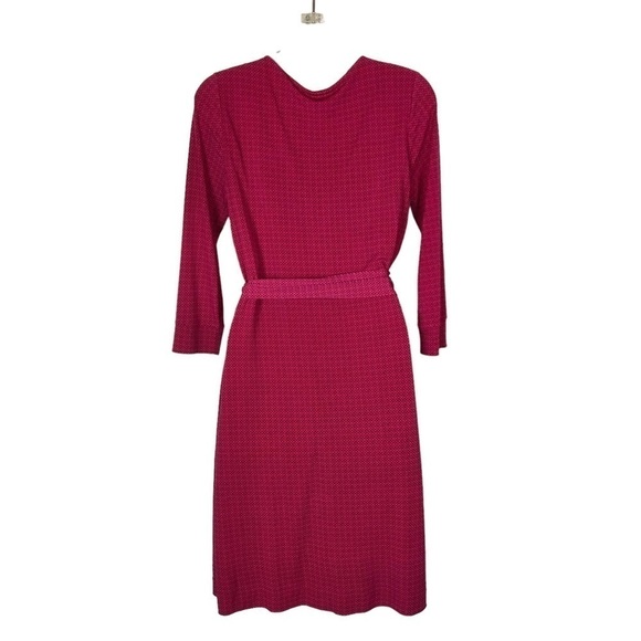 Forever 21 Hot Pink Notch Printed Long Sleeve Wrap Dress S - Picture 2 of 4